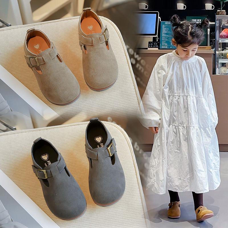 Детская кожаная обувь Осень 2025: Ретро корейский стиль, мягкая подошва, нескользящие для мальчиков и девочек