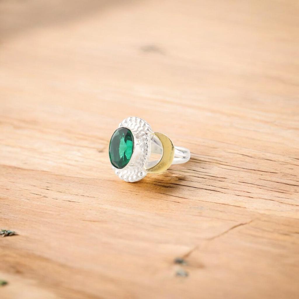 925 Sterling Silver Chrome Diopside Gemstone Handmade Jewelry Ring For Women RR-61-1