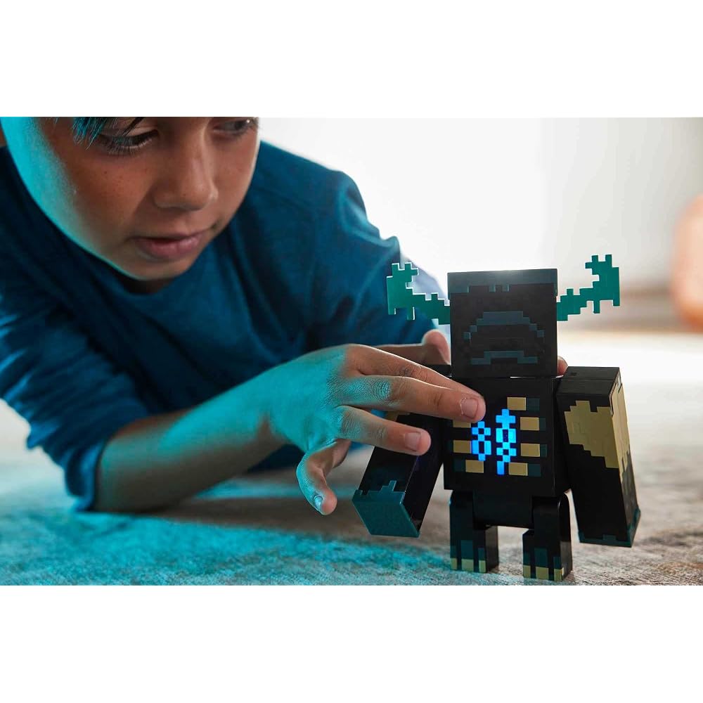 Mattel Minecraft Warden Action Figure Light & Sound 6 Years and Up