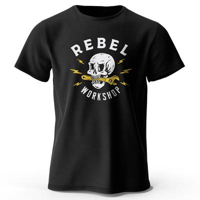 Rebel Workshop Print, мужская футболка с новым графическим дизайном, повседневные удобные летние футболки для повседневной мужской деятельности, верхняя одежда