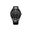 Серия Eco-Drive Черный циферблат Индикатор даты Модные повседневные мужские часы Солнечный механизм Кожаный ремешок Мужские часы Черный циферблат BM7357-10E