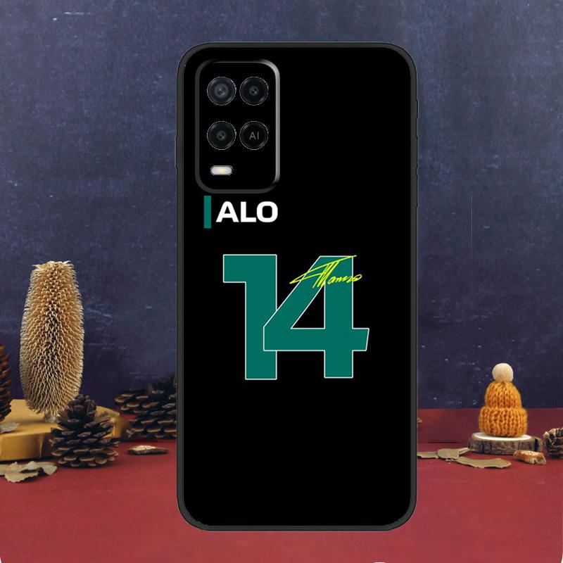 Чехол F1 Racing Fernando Alonso 14 для OPPO A54 A74 A94 A98 A78 A79 A16 A76 A96 A5 A9 A17 A77 A15 A52 A72 A53 A57S