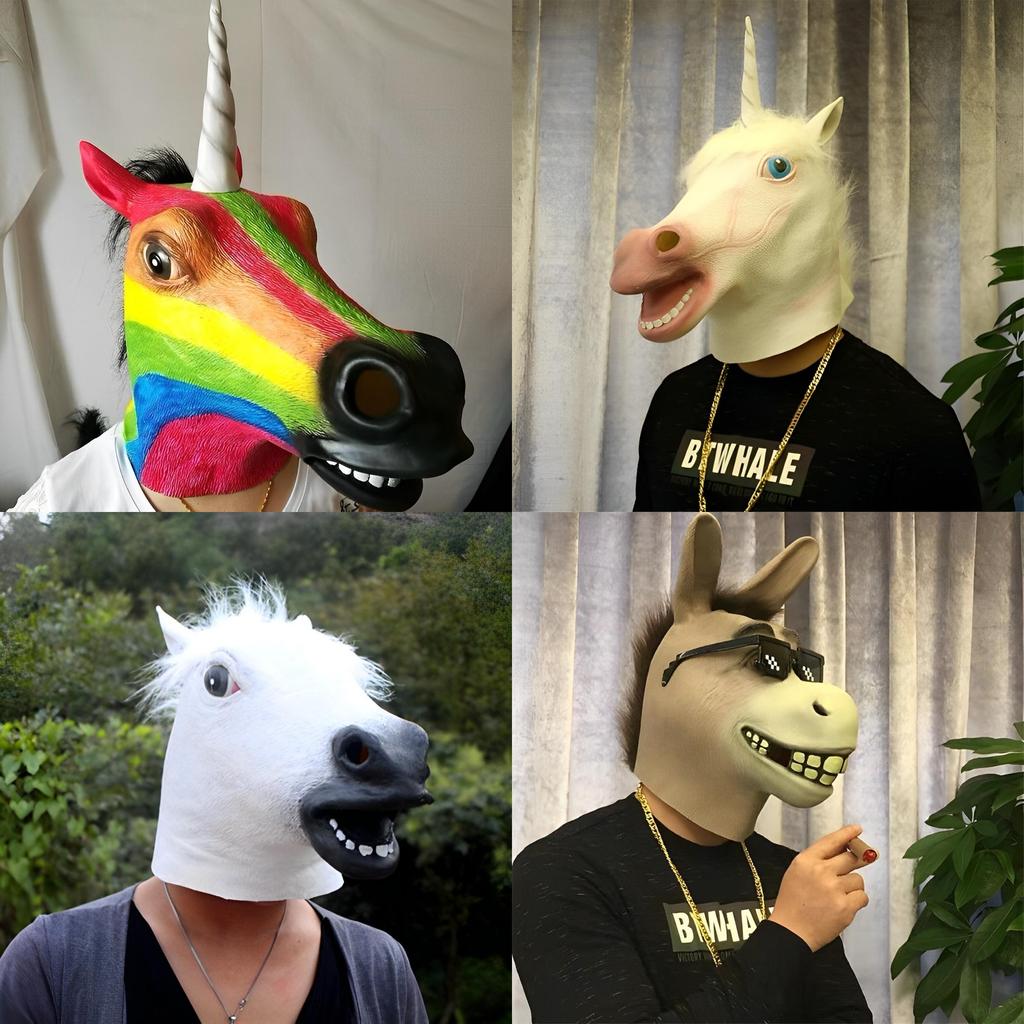 Horse Head Mask Halloween Cosplay Costume Accessory For Adults Scary And Realistic