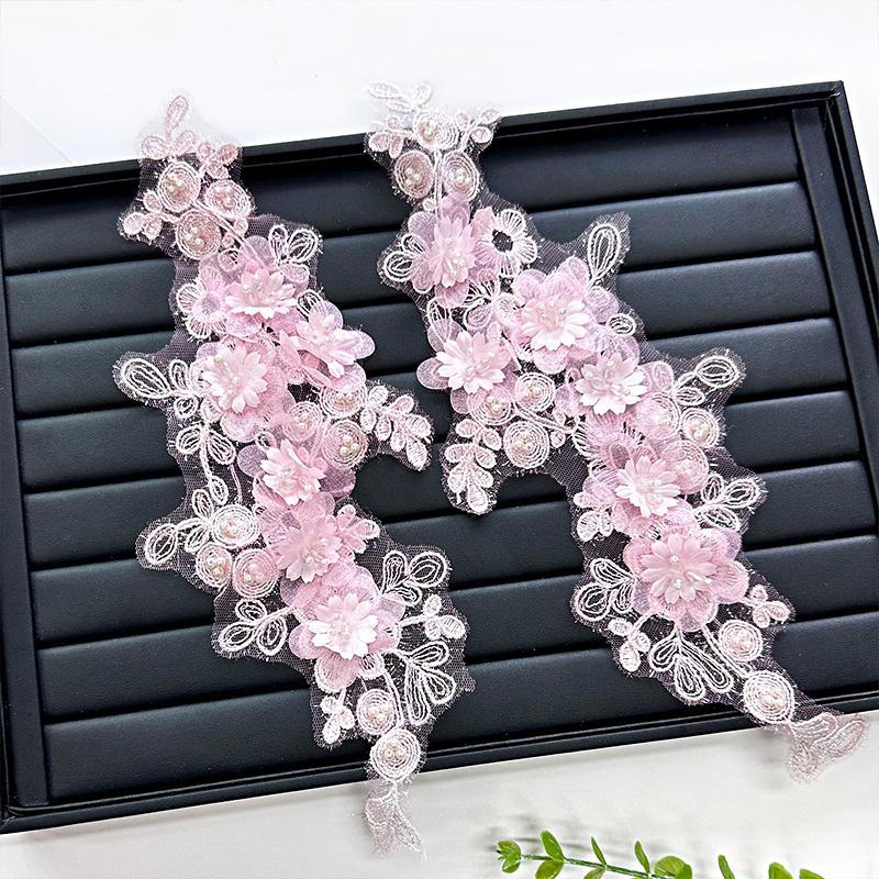 1 шт. Цветочная наклейка, вышитые нашивки, свадебное платье, передовые ощущения, изделия ручной работы, белая ткань, кружевной узор