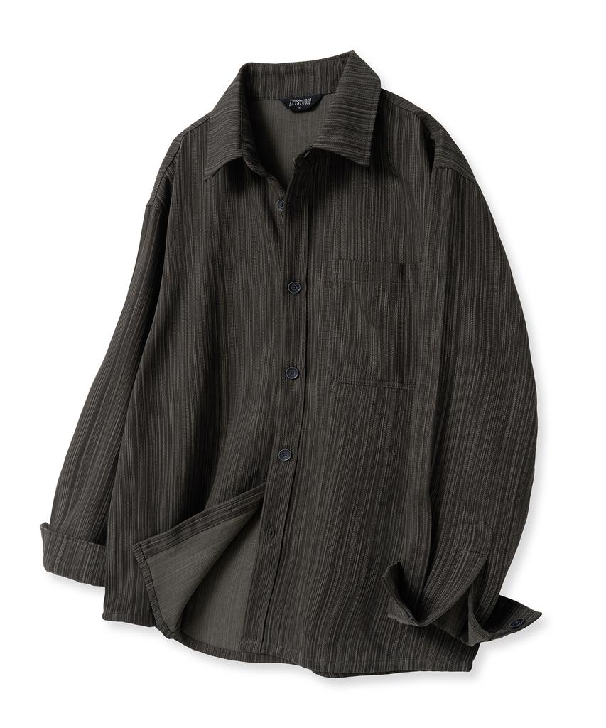 LXT Cotton Uneven Stripe Shirt Jacket [Charcoal]