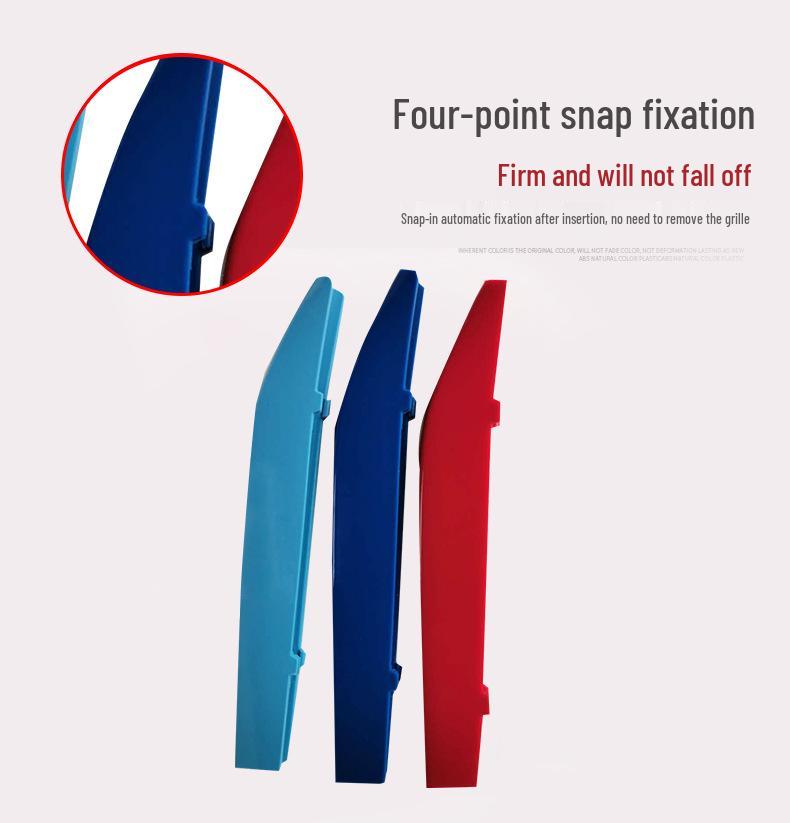 БМВ 7 серии (2016-2018) Трехцветные декоративные полоски для решетки радиатора, 6 зажимов