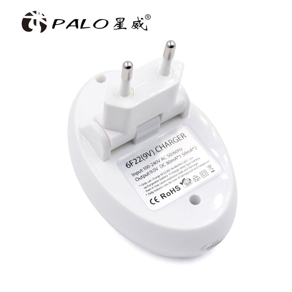 PALO 9V Battery Charger for 9V 6F22 Ni-MH Rechargeable Battery + 9V NI-MH 300mAh Rechargeable Batteries for Microphone