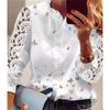 Lace Patchwork Printed Shirt Women