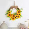 Artificial Sunflower Wreath 12 Inch Summer And Autumn Wreath Sunflower Decoration Flower Wall Window Wedding Decoration Indoor And Outdoor