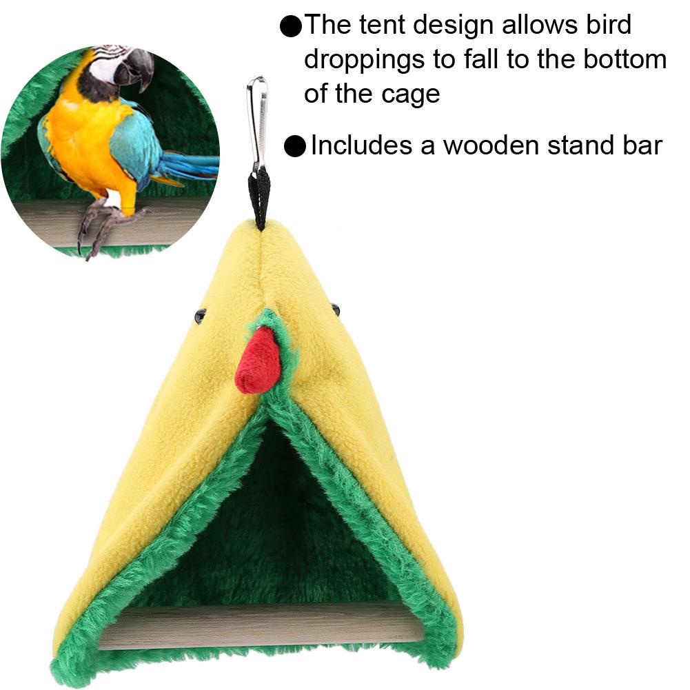 Bird Parrot Triangle Plush Hammock Cage Happy Tent Bed Hanging Cave Toy