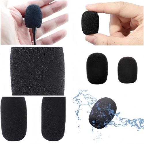 AkNebriax 20-Piece Replacement Microphone Sponge for Intercom Headsets, Noise Reduction, Black Windscreen, Microphone Sponge Caps for Noise Reduction,
