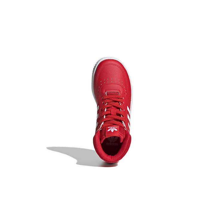 adidas Originals Drop Step 360 C Синтетическая кожа Высокие Детские скейтбордические кроссовки Красный Белый FV7214