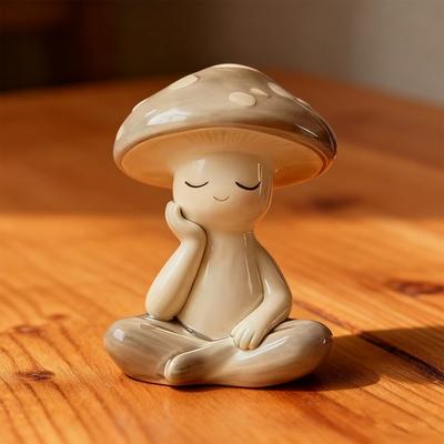Дзен Медитация Грибная Скульптура Смола Грибная Фигурка для Гостиной Домашнего Офиса Письменный Стол Патио Садовый Декор
