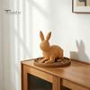 Декор для дома из 3D-печати Животное Плетеная?Статуэтка Зайчика, Статуя Кролика с Ротанговой Текстурой, Устойчивая к Погоде Декоративная Фигура для Сада, Дома, Улицы