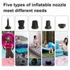 Mini Cordless Air Pump with 5 Nozzles Camping Light 2400mAh USB Inflatable Swimming Ring Float Air Mattress Bed Electric Inflator Deflator Pump