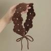 Retro Crochet Flower Hair Band French Long Knit Turban Sweet Knitted Headband  Travel