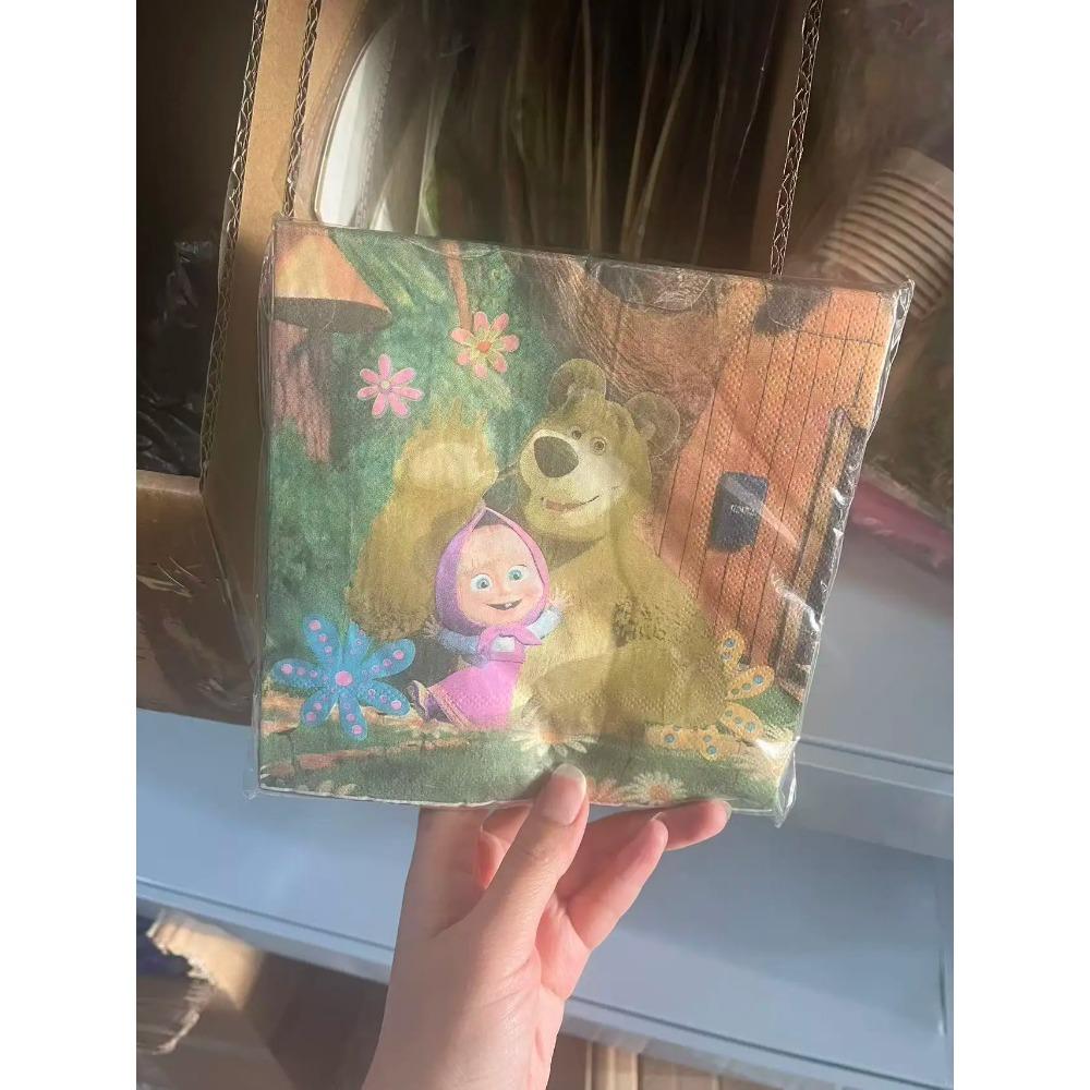 Girl and the Bear Birthday Set Party Decoration Birthday Plates Tablecloth Cup napkin Gift Bag Baby Shower Party Favors Supplies