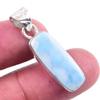 Natural Republic Larimar Gemstone 925 Solid Sterling Silver Pendant 1.25'' L9O40