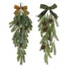 Yousheng 2 шт. рождественская гирлянда в форме капли, искусственные сосновые иголки, гирлянда с шишками и бантом, искусственная подвесная гирлянда из зелени для домашнего декора