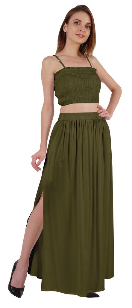 Bimba Летняя одежда для вечеринок Сексуальное платье из 2 предметов для женщин: укороченный топ и длинная юбка, комплект W