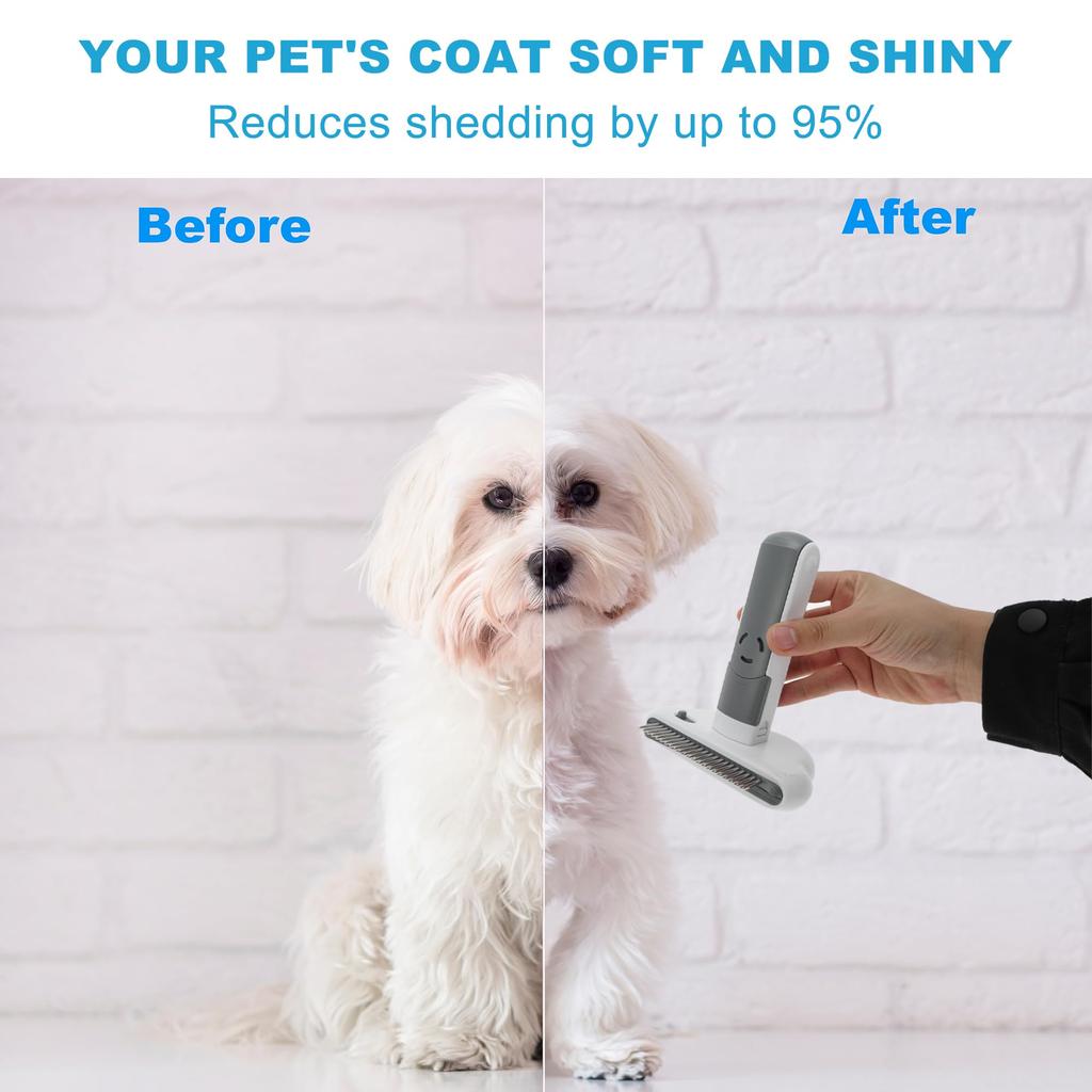 GLIDESMOOTH Cat Cat Undercoat Cat Hair Removal Curved Comb Cat Detangler Pet Hair Removal Tool for Gray and White 3-in-1 Brush, Rake, Brush, Brush,