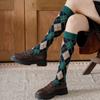 Women Stockings Japanese Fashion Plaid School Girls Long Socks Stockings Women College Style Knitted Cotton Knee Socks Stockings