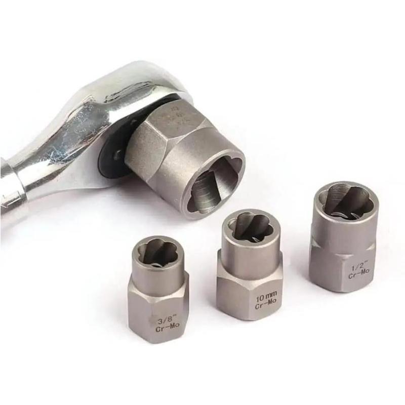 3/8 New Drive Impact Bolt Nut Extractor Set 13 Pcs Lug Nut Remover Kit Twist Socket Tool Set With A 1/4” Hex Drive Wholesale