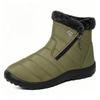 Womens Winter Warm Snow Boots Unisex Plus Size High Top Cotton Shoes PU Sole Side Zipper