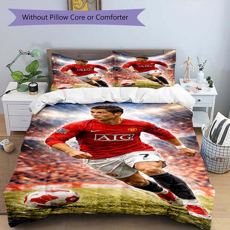 Ronaldo's Cr7 Legend Motion Bedding Set, Breathable Duvet Cover with Pillowcases, Soft Bed Linen for Bedroom Home Decoration, Perfect Festival Birthda