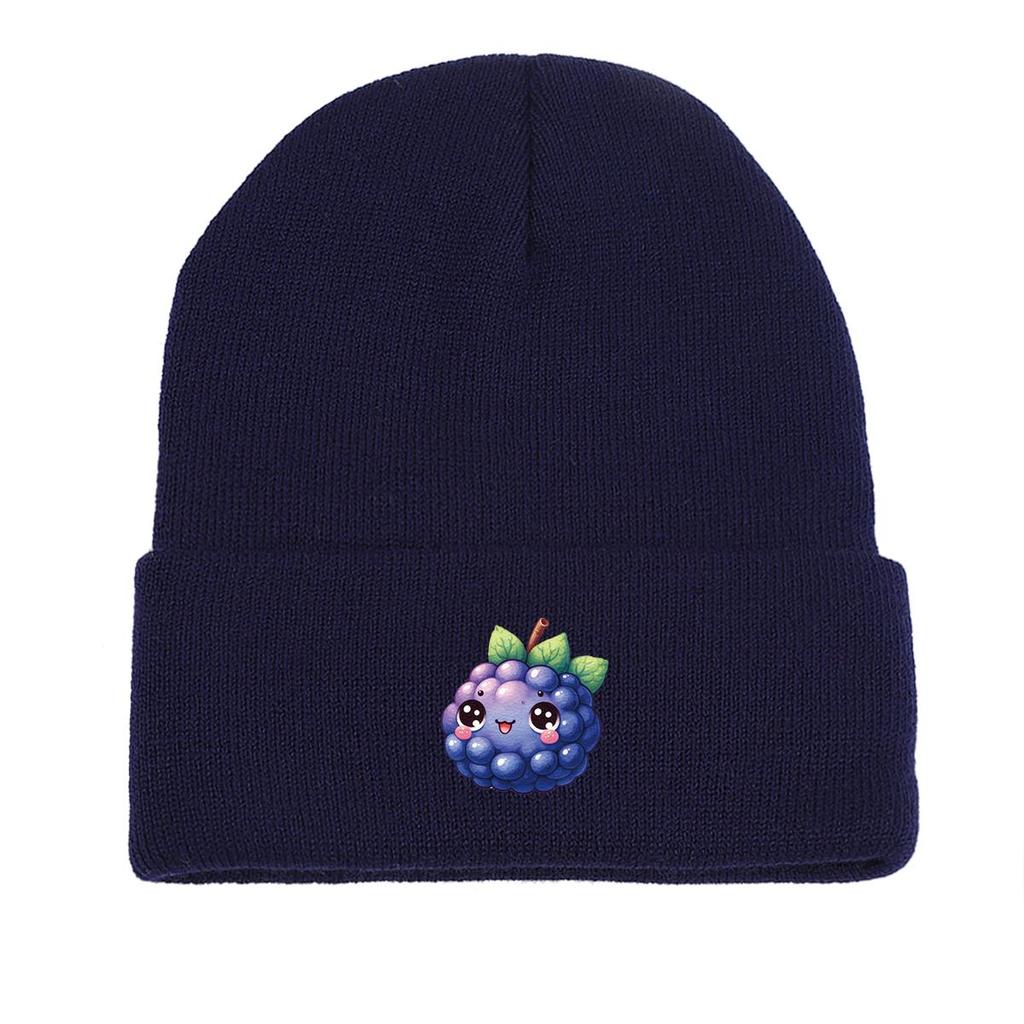 Cartoon Grape Winter Knit Cap Beanie, Fruit Skull Cap Cuff Autumn Leisure Gorro Knitted Hat Beanie