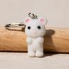 Resin Flocking Cute Three-dimensional Cat Keychain Pendant Car Key Chain Pendant Bag Pendant