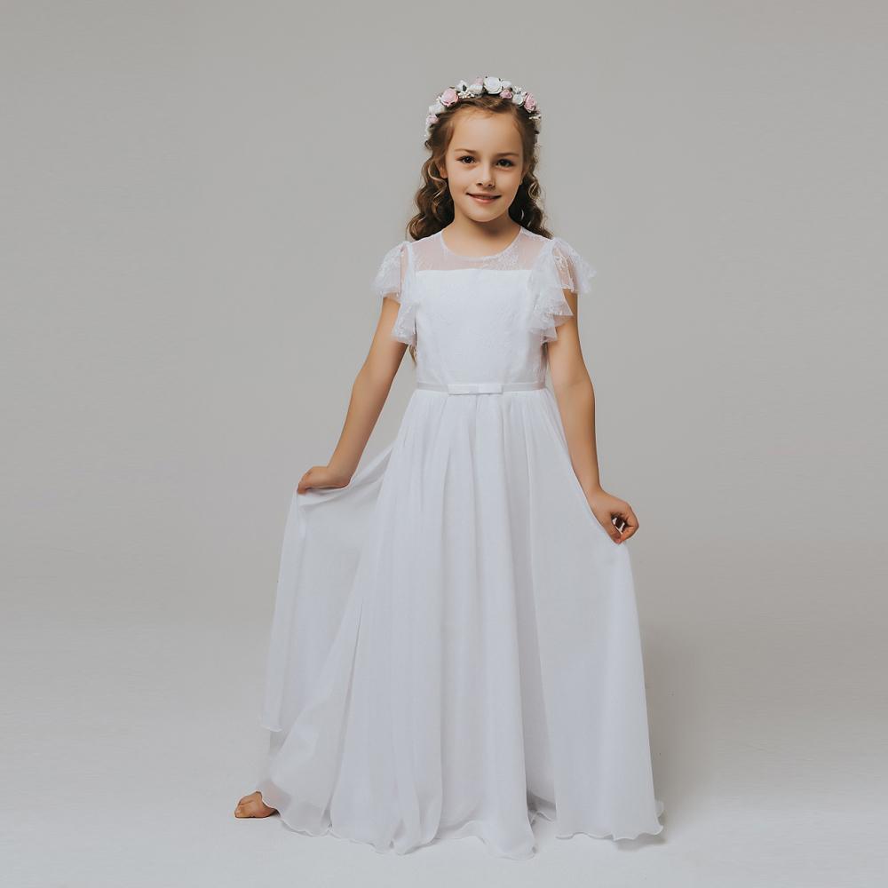 YUBAOBEI Высококачественное хлопковое платье принцессы для девочек, летняя детская свадебная одежда, белое шифоновое пляжное платье для девочек