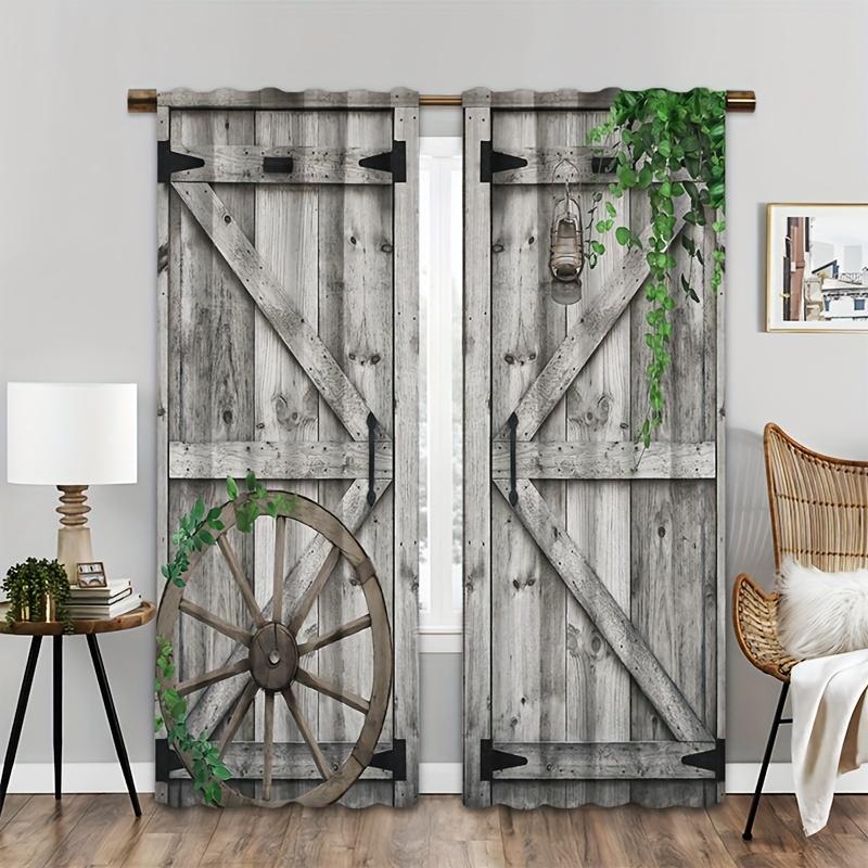 2 шт. Вертикальная полосатая занавеска с рисунком под дерево, напечатанная на двери, 3D цифровая печать, занавеска для дома, спальни, гостиной, декор, карман для штанги