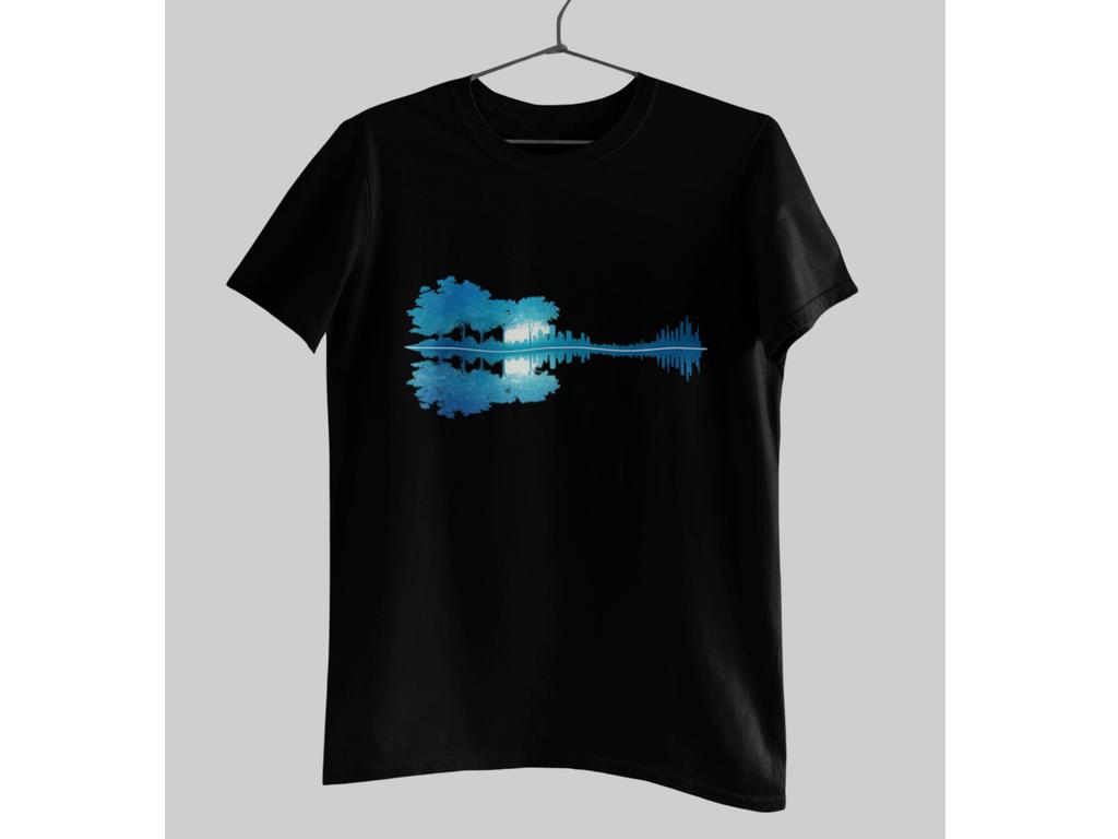 Guitar Lake Shadow Shirt Guitarist Musician Tee Nature Lover Gift