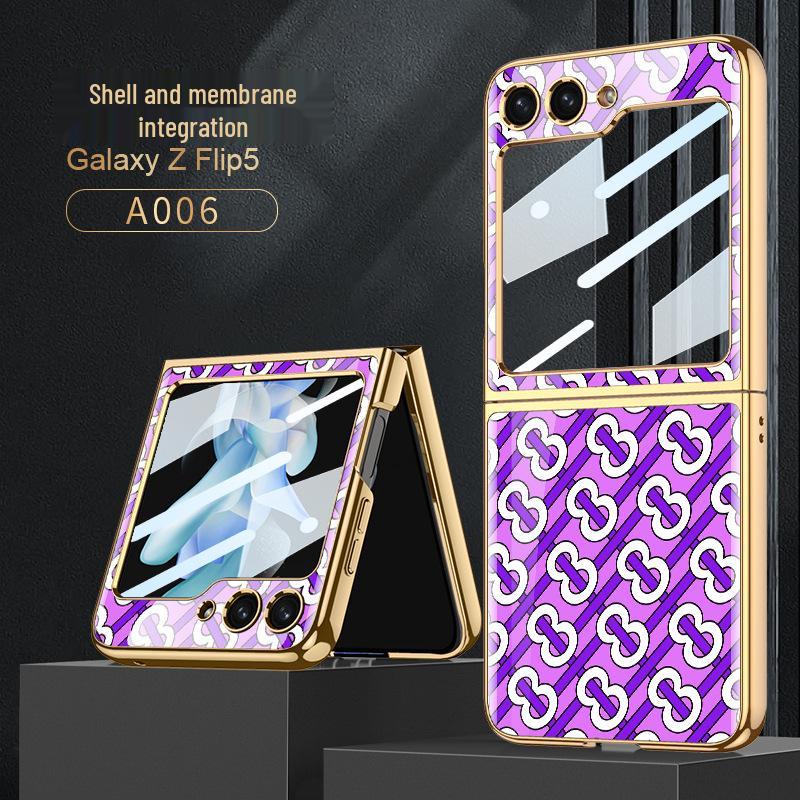 Samsung Galaxy Z Flip 5 Противоударный Роскошный Стеклянный Чехол - Полное Покрытие