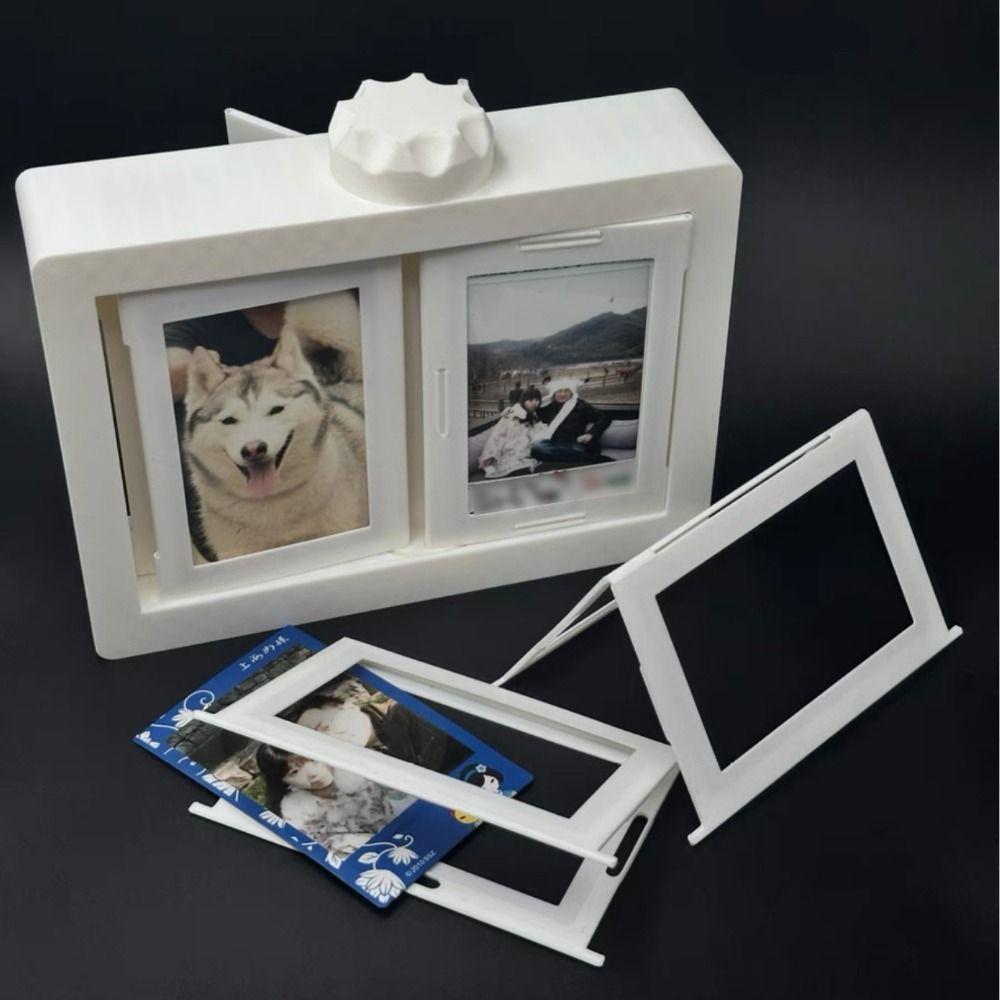 Protective 3D Rotating Photocard Holder Transparent Photo Album Card Display Rack Home Decor