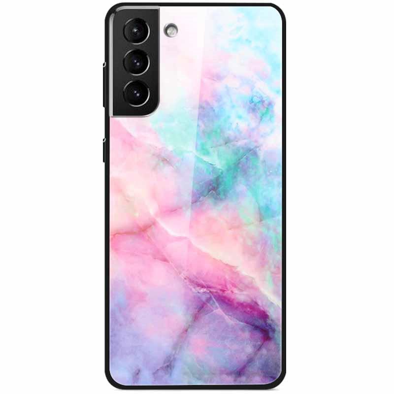 Закаленное Стекло Жесткий Чехол Для Samsung S21 FE 5G Чехол Роскошный Расписной Funda для Samsung Galaxy S21 Plus Ultra FE 5G Чехлы S21FE