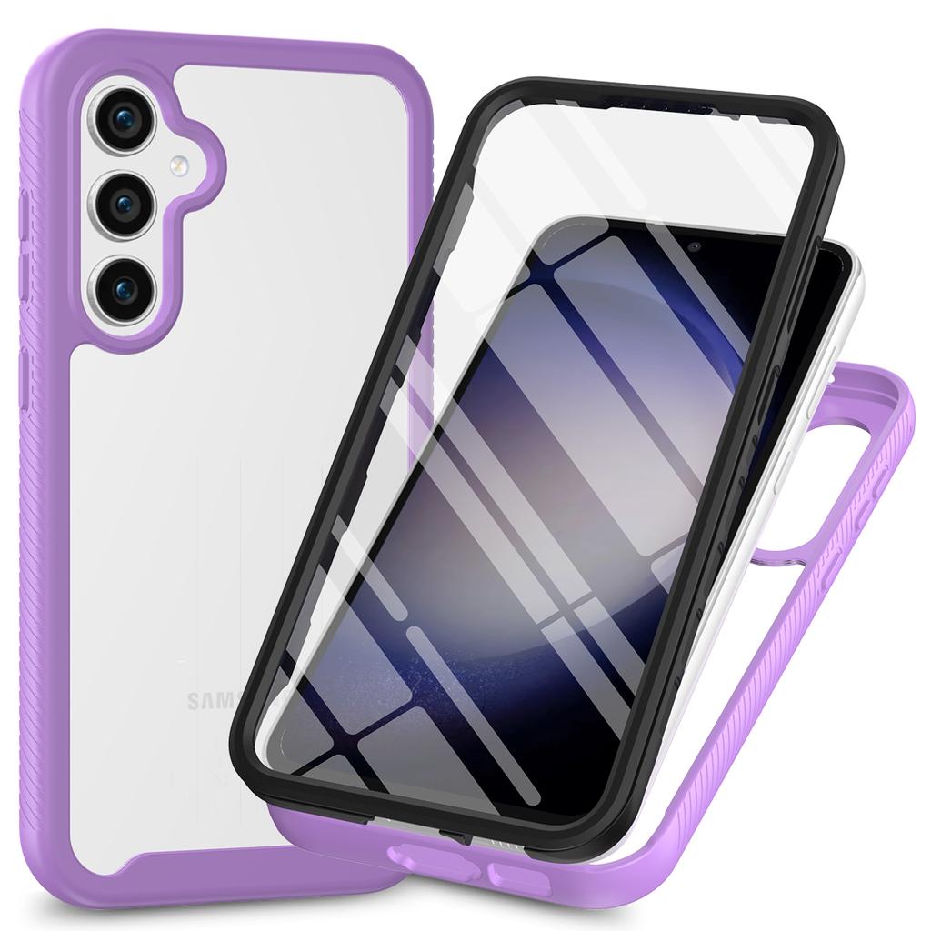 Чехол Full Coverage для Samsung Galaxy S25 Plus S24 Ultra S23 FE A56 5G Funda Capa Противоударный чехол из ТПУ/ПК со встроенной защитной пленкой для экрана