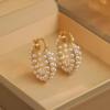 Korean High-End Pearl Round Earrings: Light Luxury, Fashionable, Versatile, and Gentle Design for Women