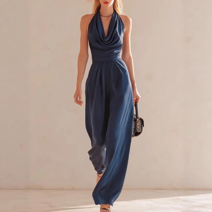 Amazon Europe and the United States cross-border 2026 summer new women's clothing fashionable and sexy waist sleeveless V-neck backless jumpsuit