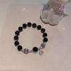 Exquisite Black  Beaded Bracelet For Women Ins Style Trendy Cool Bracelet  Simple Jewelry Party Gift
