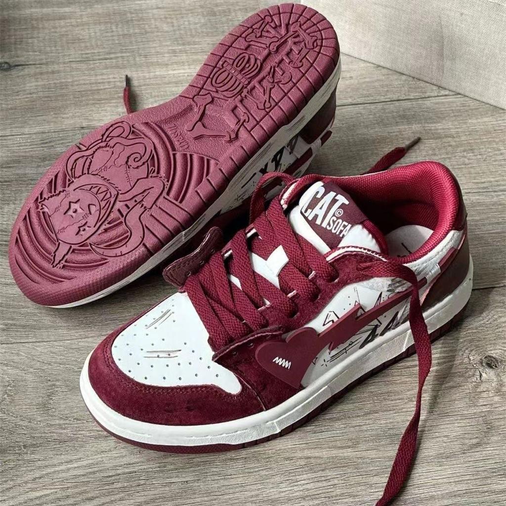 Internet Celebrity Board Shoes Women's New Guochao Soft Sole Heightening Breathable Red Shoes Factory Versatile Casual Sports Shoes