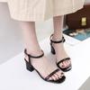 2024 Большие размеры 34-43 Женские босоножки Летние туфли на высоком каблуке с открытым носком Модные женские туфли Гладиаторские летние женские босоножки на квадратном каблуке