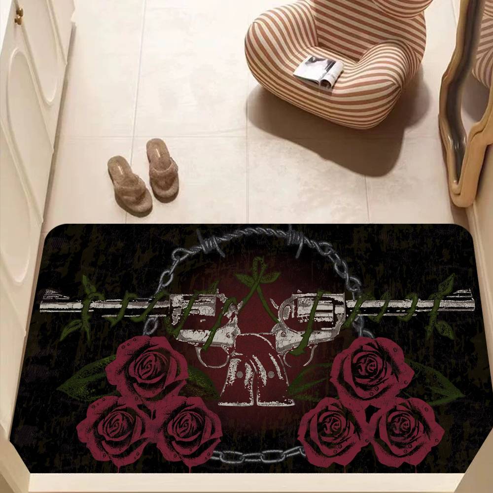 Крутая группа G-Guns N-N R-Roses Рок Комнатные коврики Противоскользящие Впитывающие воду Длинная полоса Подушка Коврик для спальни Бытовые ковры