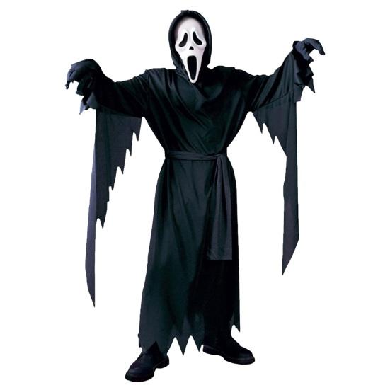 1 Set Kids Halloween Costume Set Creepy Ghost Cosplay Masque Gloves Belt Robe Suit Carnival Party Performance Haunted House Children Outfit