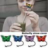 2 шт., соломенная крышка, красивая силиконовая соломенная крышка в форме бабочки, пищевая соломенная заглушка для домашнего бара, вечеринки