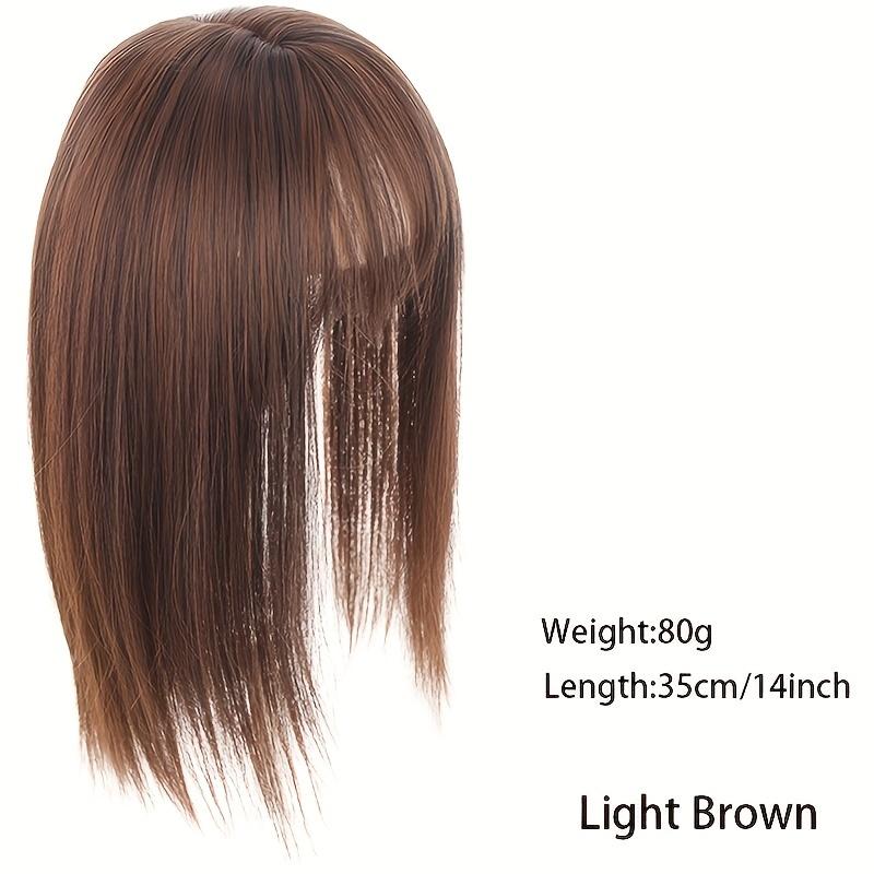 35 см парик кусок прямые волосы накладные пряди шиньон противоскользящий зажим для женщин челка бахрома натуральные волосы наращивание парик