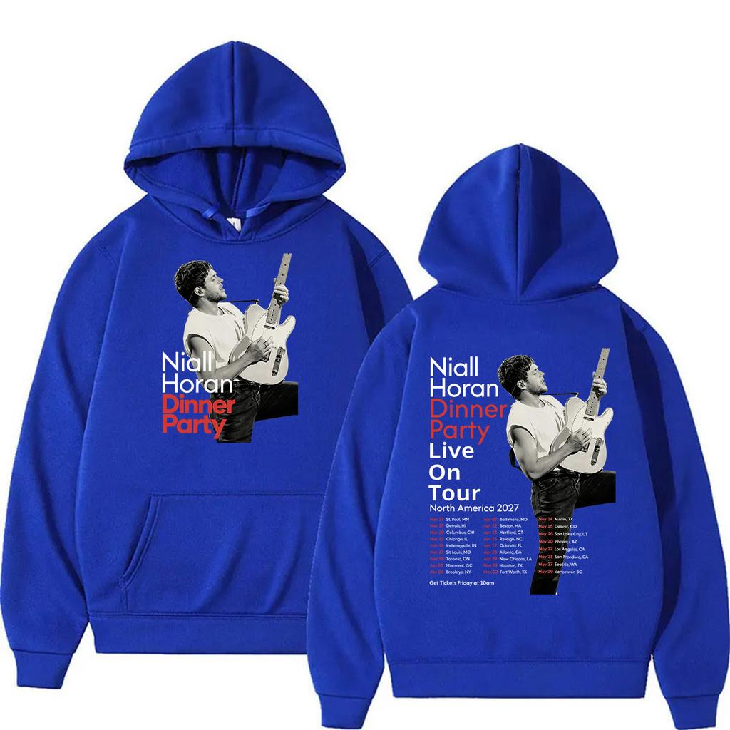 Rapper Niall Horan Dinner Party Live on Tour 2027 Print Hoodie Hip Hop Vintage Long Sleeve Pullover Sweatshirts Streetwear