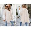 High Neck Knitted Shawl Crochet Fried Dough Twists Pattern Women's Loose Pullover Half Sleeved Sweater Casual Thick Warm Knitwear Autumn and Winter
