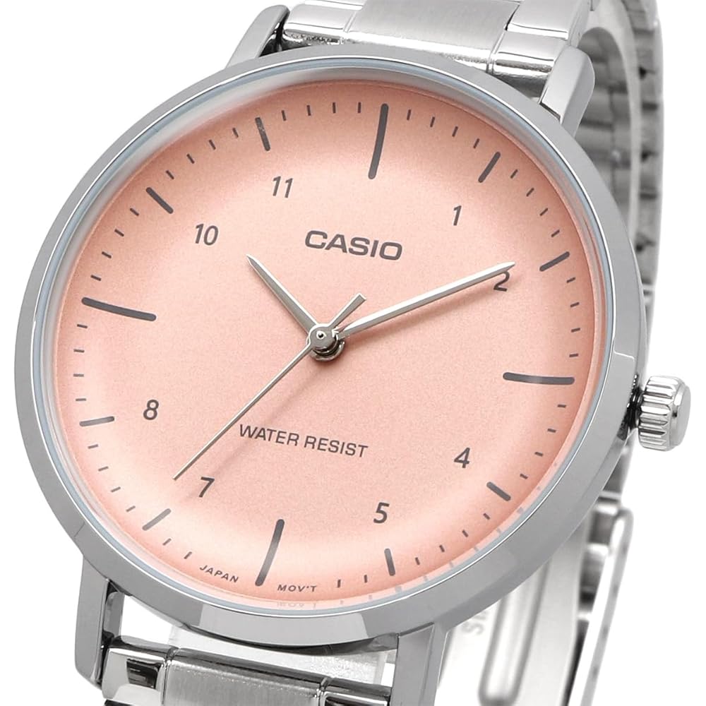 Casio LTP-VT03D-4B Analog Quartz Women's Watch Salmon Pink Metallic Metal Band